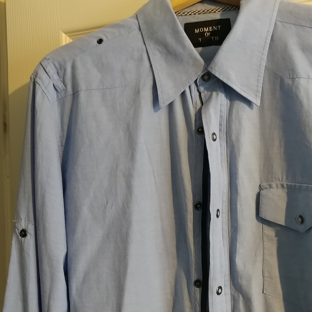 Men's Western Shirt Pearl Snap Buttons 16 1/2 34